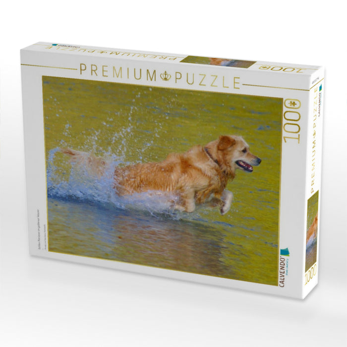 Golden Retriever im goldenen Wasser - CALVENDO Foto-Puzzle'