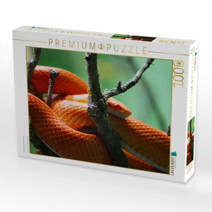 Rot orangene Kornnatter - CALVENDO Foto-Puzzle'