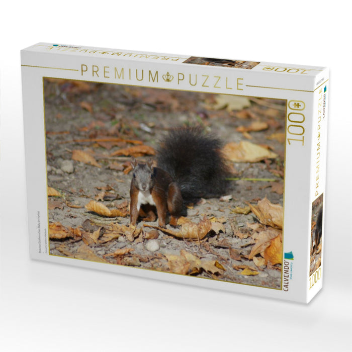 Braunes Eichhörnchen Baby im Herbst - CALVENDO Foto-Puzzle'