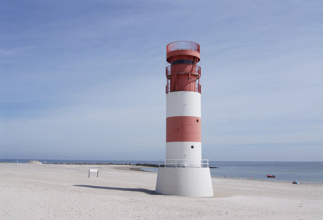 Premium Textil-Leinwand Leuchtturm auf Helgoland-Düne