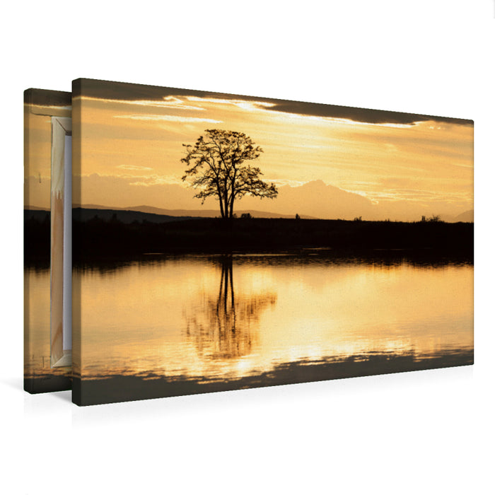 Premium Textil-Leinwand Abendstimmung