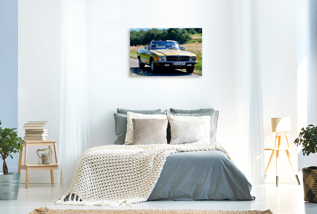 Premium Textil-Leinwand Premium Textil-Leinwand 120 cm x 80 cm quer Ein Motiv aus dem Kalender Mercedes SL W107 - Ein Klassiker