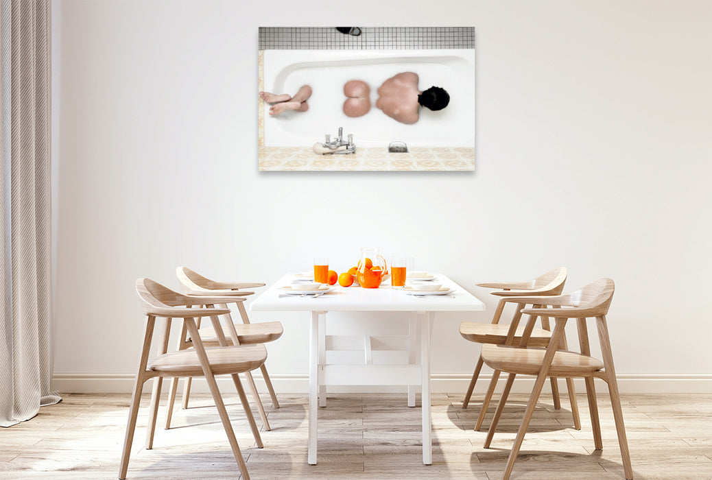 Premium Textil-Leinwand Premium Textil-Leinwand 120 cm x 80 cm quer Ein Motiv aus dem Kalender Komm in die Wanne!
