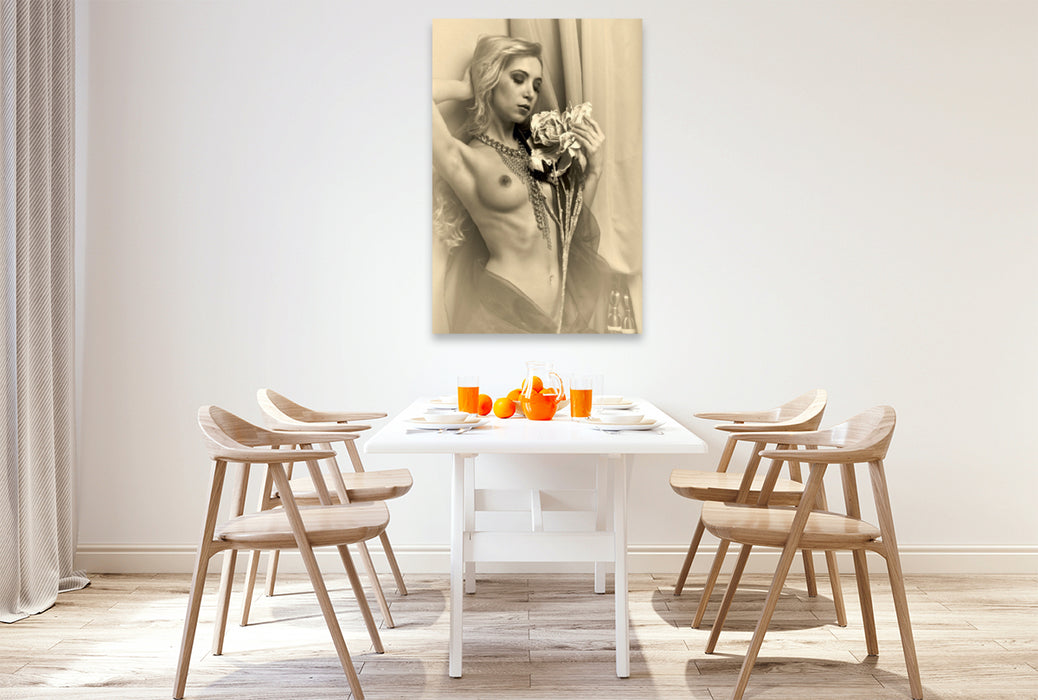 Premium Textil-Leinwand Premium Textil-Leinwand 80 cm x 120 cm hoch Ein Motiv aus dem Kalender Bionda S. Erotische Momente