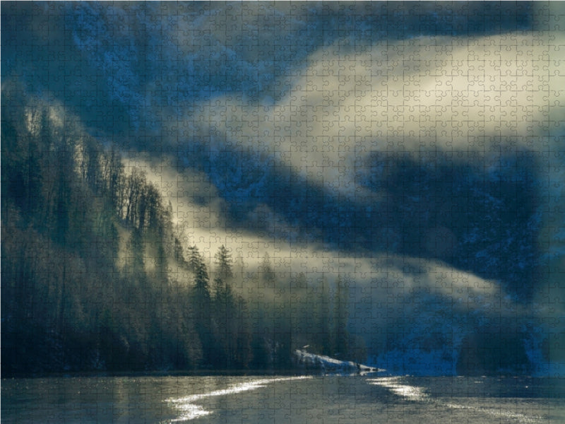 Conduire dans le brouillard matinal - Puzzle photo CALVENDO 