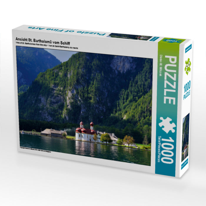 View of St. Bartholomew from the ship - CALVENDO photo puzzle 