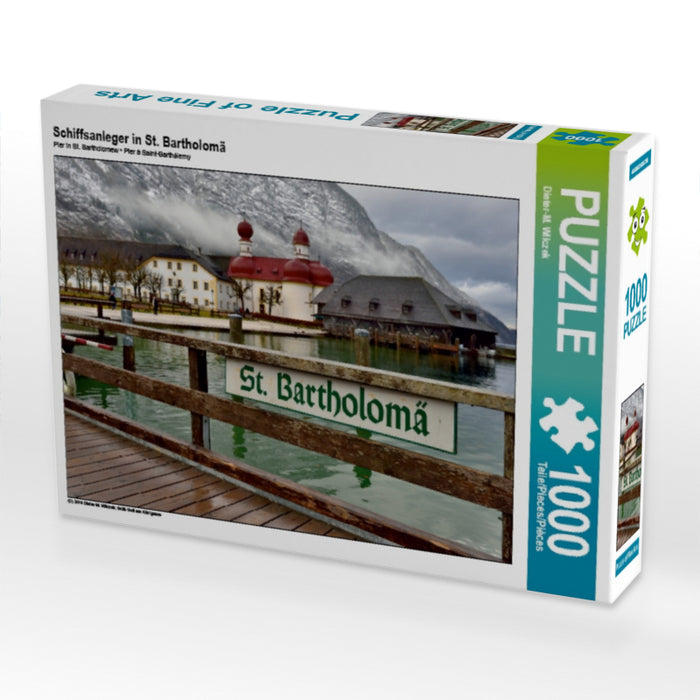 Schiffsanleger in St. Bartholomä 1000 Teile Puzzle quer - CALVENDO Foto-Puzzle'