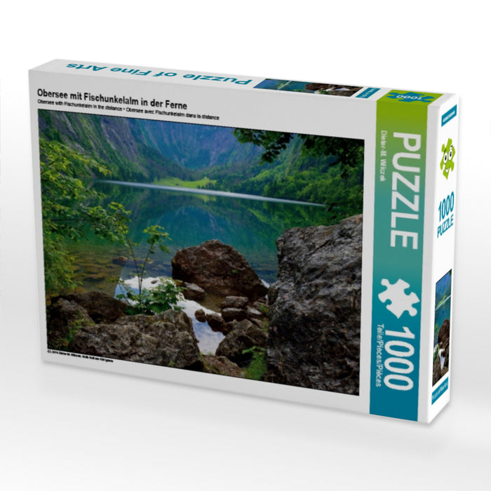 Obersee mit Fischunkelalm in der Ferne 1000 Teile Puzzle quer - CALVENDO Foto-Puzzle'