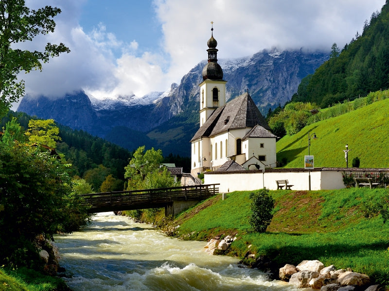 Malerwinkel Pfarrkirche St.Sebastian 1000 Teile Puzzle quer - CALVENDO Foto-Puzzle'