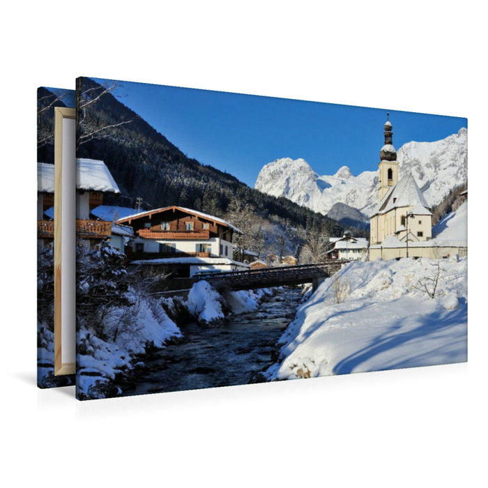 Premium Textil-Leinwand Malerwinkel Pfarrkirche St.Sebastian