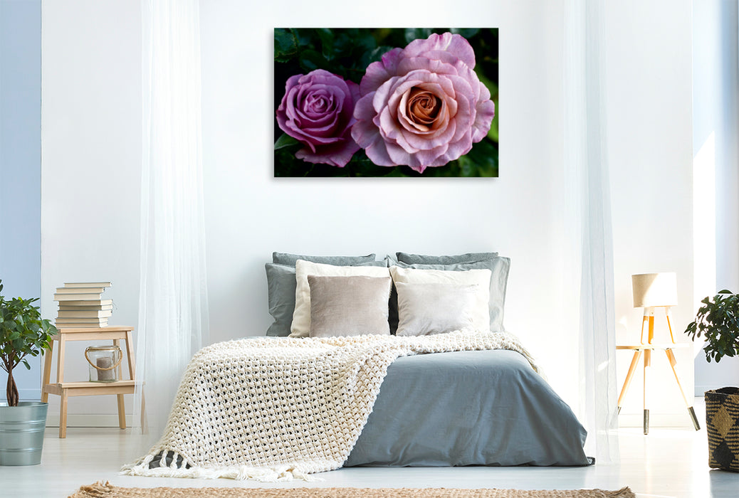 Toile textile premium Toile textile premium 120 cm x 80 cm paysage Belles roses 