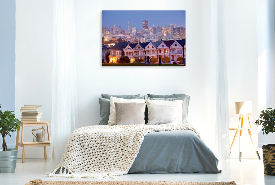 Toile textile haut de gamme Toile textile haut de gamme 120 cm x 80 cm paysage Skyline San Francisco 