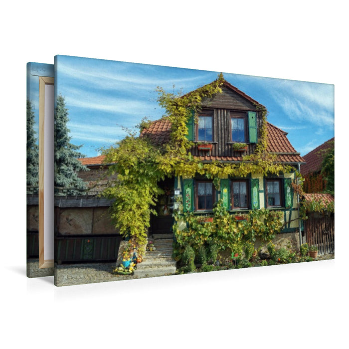 Premium Textil-Leinwand Ein Hexenhaus in Tonndorf