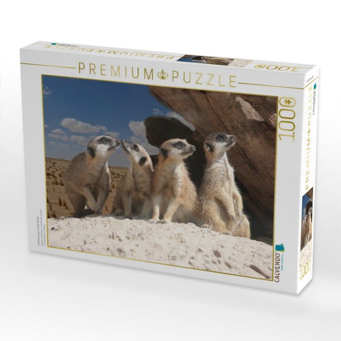 Erdmännchen in der Wüste - CALVENDO Foto-Puzzle'
