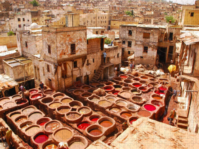 Tauchbecken der Gerber in Fes - CALVENDO Foto-Puzzle'