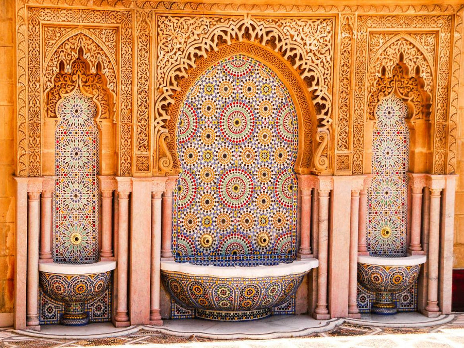 Mit Mosaiken verzierte Brunnen in Fes - CALVENDO Foto-Puzzle'