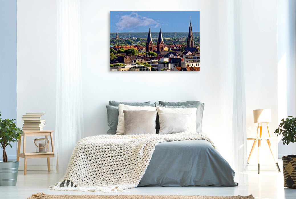 Premium Textil-Leinwand Premium Textil-Leinwand 120 cm x 80 cm quer Heidelberg-Weststadt - Blick über die Weststadt