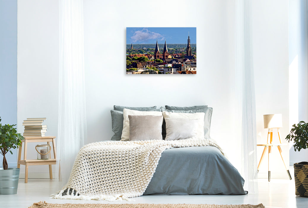 Premium Textil-Leinwand Premium Textil-Leinwand 120 cm x 80 cm quer Heidelberg-Weststadt - Blick über die Weststadt