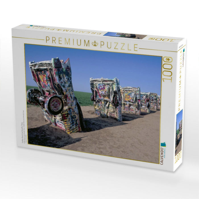 Cadillac Ranch, bei Amarillo, Texas - CALVENDO Foto-Puzzle'