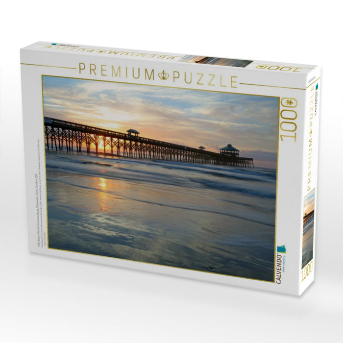 Folly Beach Pier bei Sonnenaufgang, Charleston, South Carolina, USA - CALVENDO Foto-Puzzle'