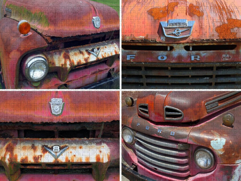 Ford F 100, Bj. 1963 und Ford F3 Truck, Bj. 1948, USA - CALVENDO Foto-Puzzle'