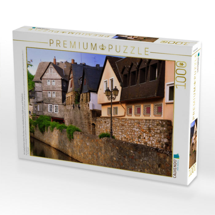 Am Lahnpförtchen; kleiner Durchlass in der mittelalterlichen Stadtmauer, auch Tränkpforte - CALVENDO Foto-Puzzle'