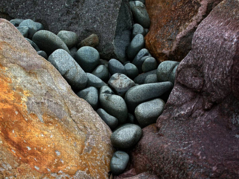 Schöne Steine am Strand in der Bretagne, Frankreich - CALVENDO Foto-Puzzle'