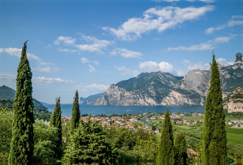 Premium Textil-Leinwand TORBOLE Blick auf den Gardasee