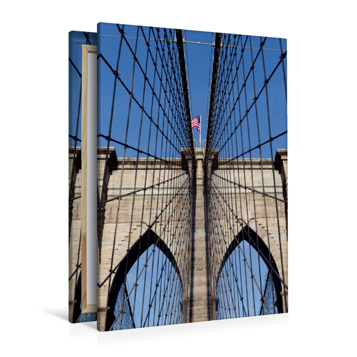 Premium Textil-Leinwand Brooklyn Bridge