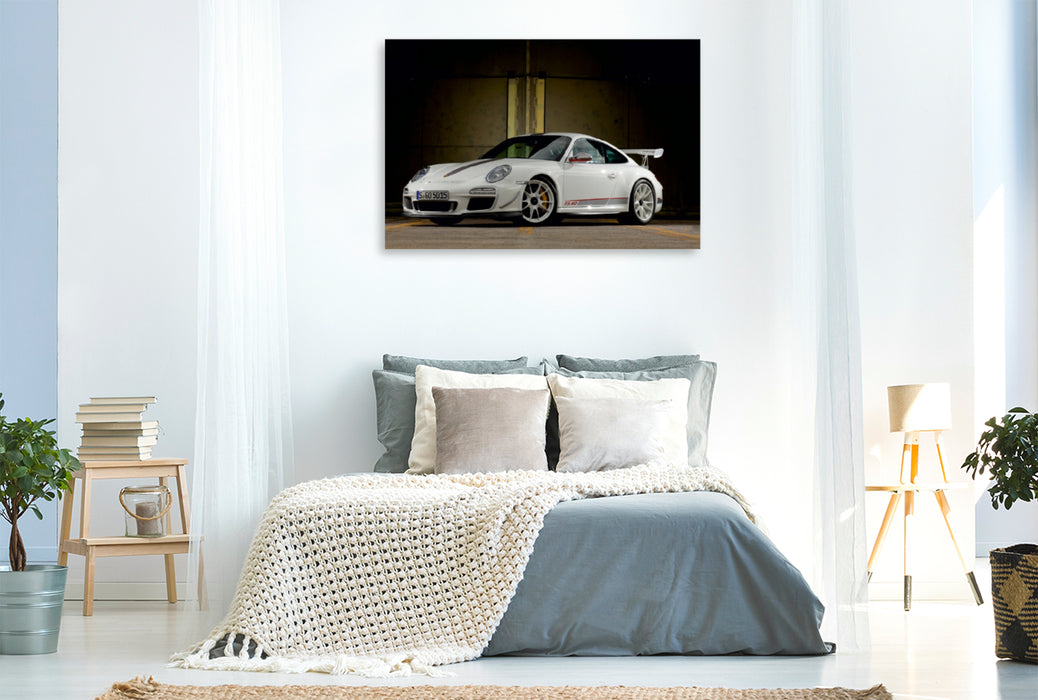 Toile textile haut de gamme Toile textile haut de gamme 120 cm x 80 cm de diamètre Un motif du calendrier Porsche GT3RS 4.0 
