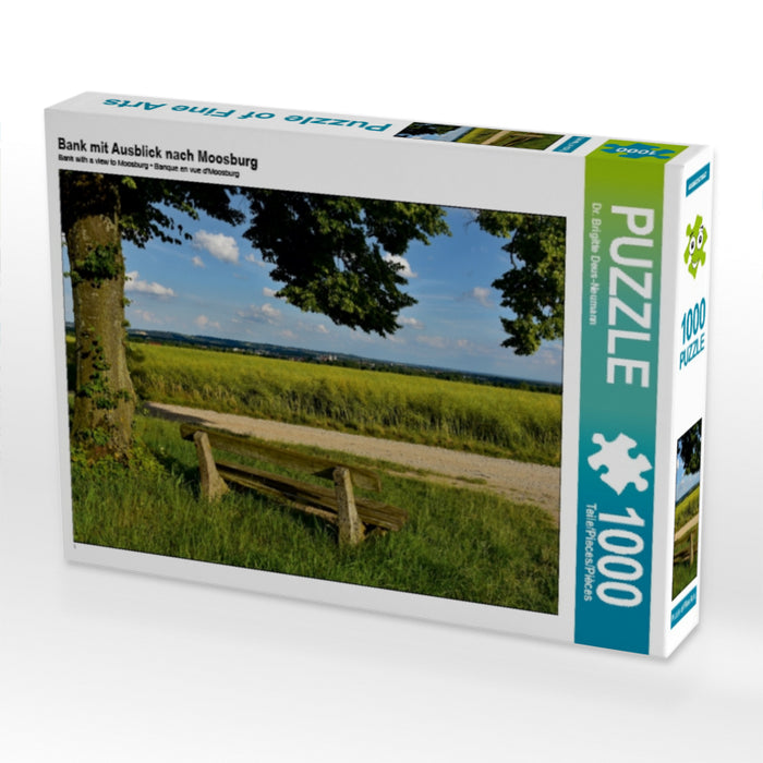 Bank mit Ausblick nach Moosburg 1000 Teile Puzzle quer - CALVENDO Foto-Puzzle'