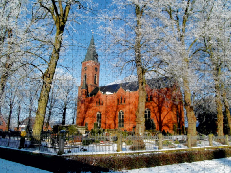 St. Nikolai-Kirche zu Stollhamm 1000 Teile Puzzle quer - CALVENDO Foto-Puzzle'
