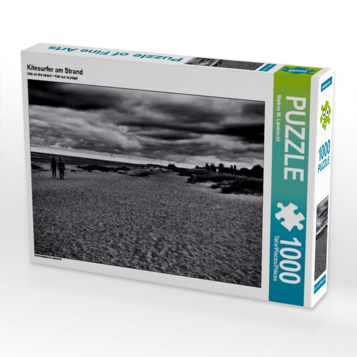 Kitesurfer am Strand 1000 Teile Puzzle quer - CALVENDO Foto-Puzzle'