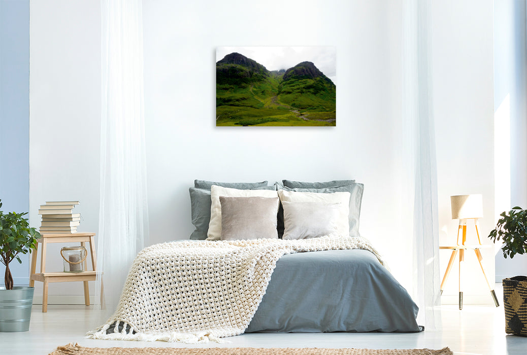 Toile textile haut de gamme Toile textile haut de gamme 120 cm x 80 cm paysage montagnes Glencoe 