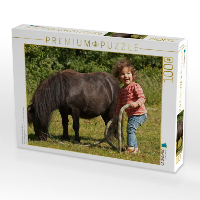 Kinderfreude mit Shetlandpony - CALVENDO Foto-Puzzle'