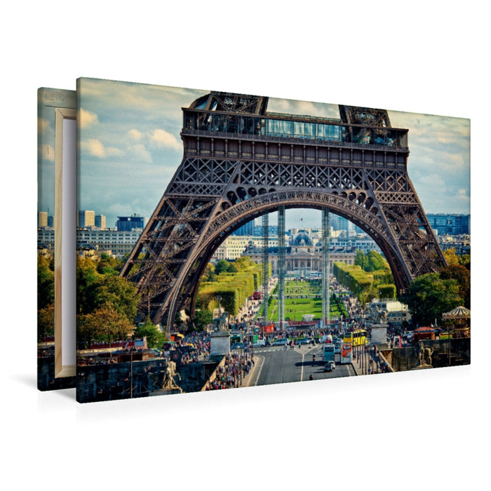 Premium Textil-Leinwand Eiffelturm