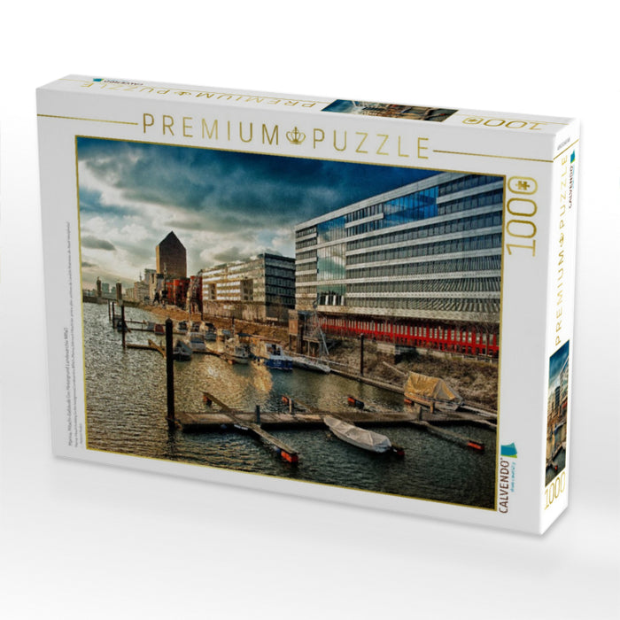 Marina, Hitachi-Gebäude (im Hintergrund Landesarchiv NRW) - CALVENDO Foto-Puzzle'