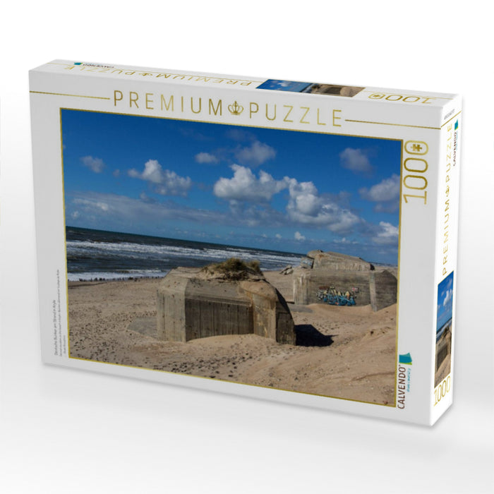 Deutsche Bunker am Strand in Kryle - CALVENDO Foto-Puzzle'
