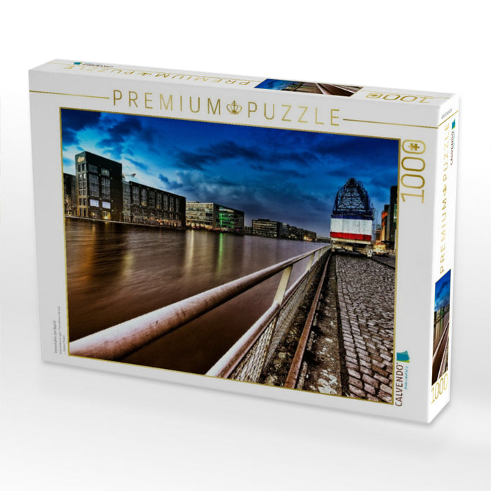 Innenhafen bei Nacht - CALVENDO Foto-Puzzle'