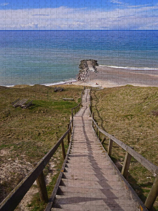 Strand am Leuchtturm Blavandshuk - CALVENDO Foto-Puzzle'
