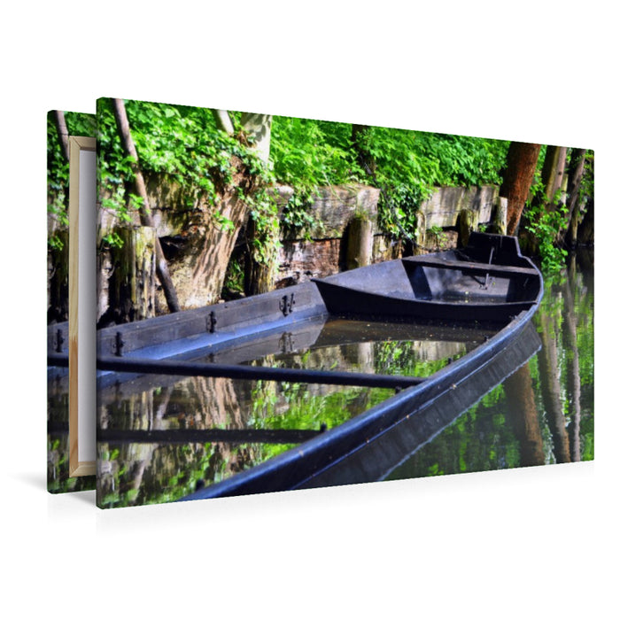 Premium Textil-Leinwand Spreewaldkahn