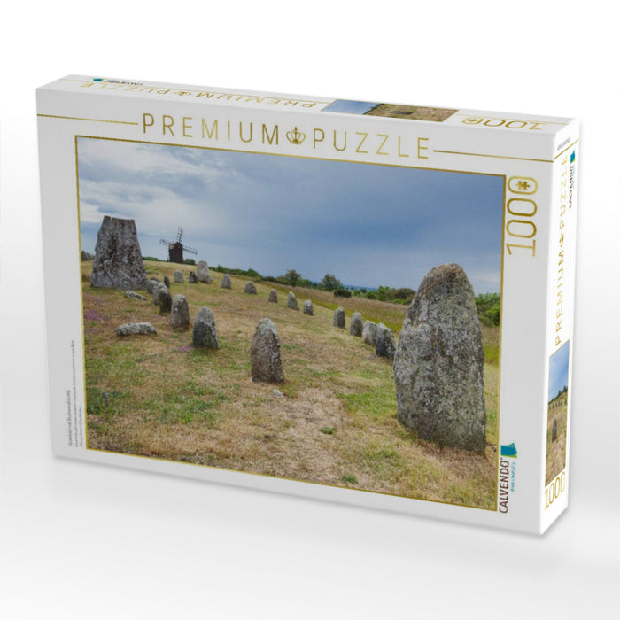 Grabfeld mit Bockwindmühle - CALVENDO Foto-Puzzle'