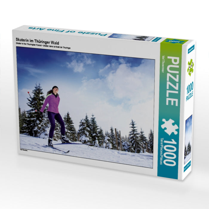 Skaterin im Thüringer Wald 1000 Teile Puzzle quer - CALVENDO Foto-Puzzle'