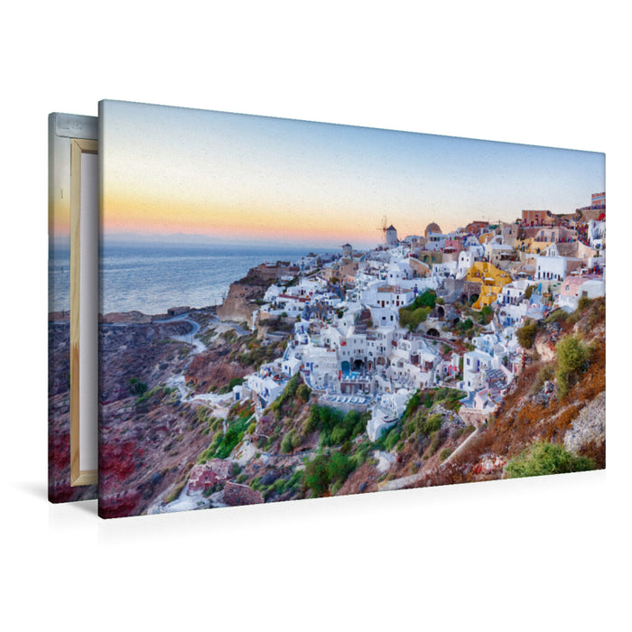 Premium Textil-Leinwand Oia - Santorini