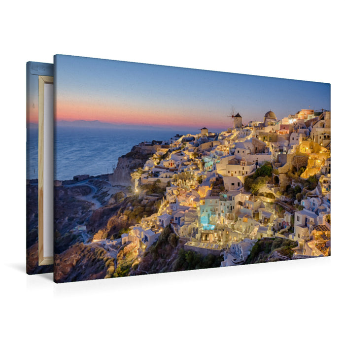 Premium Textil-Leinwand Lichter von Oia