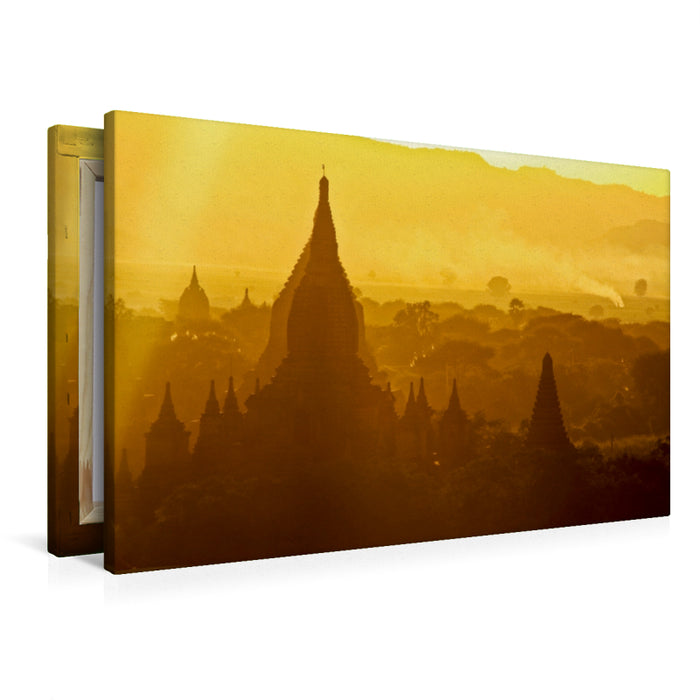 Toile textile premium Toile textile premium 120 cm x 80 cm paysage Bagan 