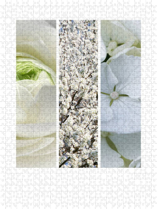 Natural Trios - Weiße Blüten - CALVENDO Foto-Puzzle'