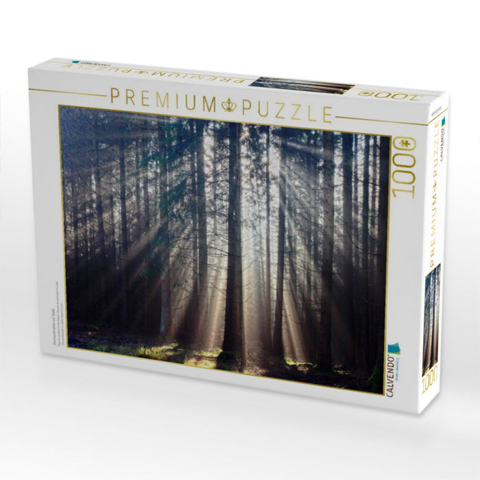 Sonnenstrahlen im Wald - CALVENDO Foto-Puzzle'