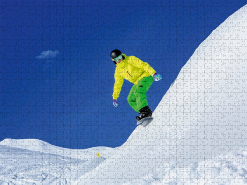 Snowboarder sur l'Arlberg à Lech - Puzzle photo CALVENDO 