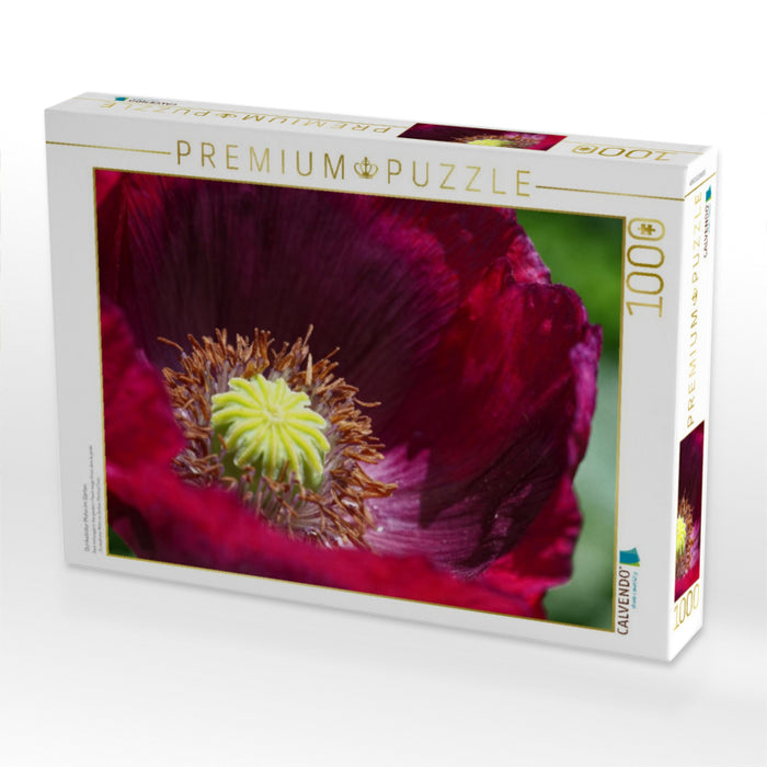 Dunkelroter Mohn im Garten - CALVENDO Foto-Puzzle'